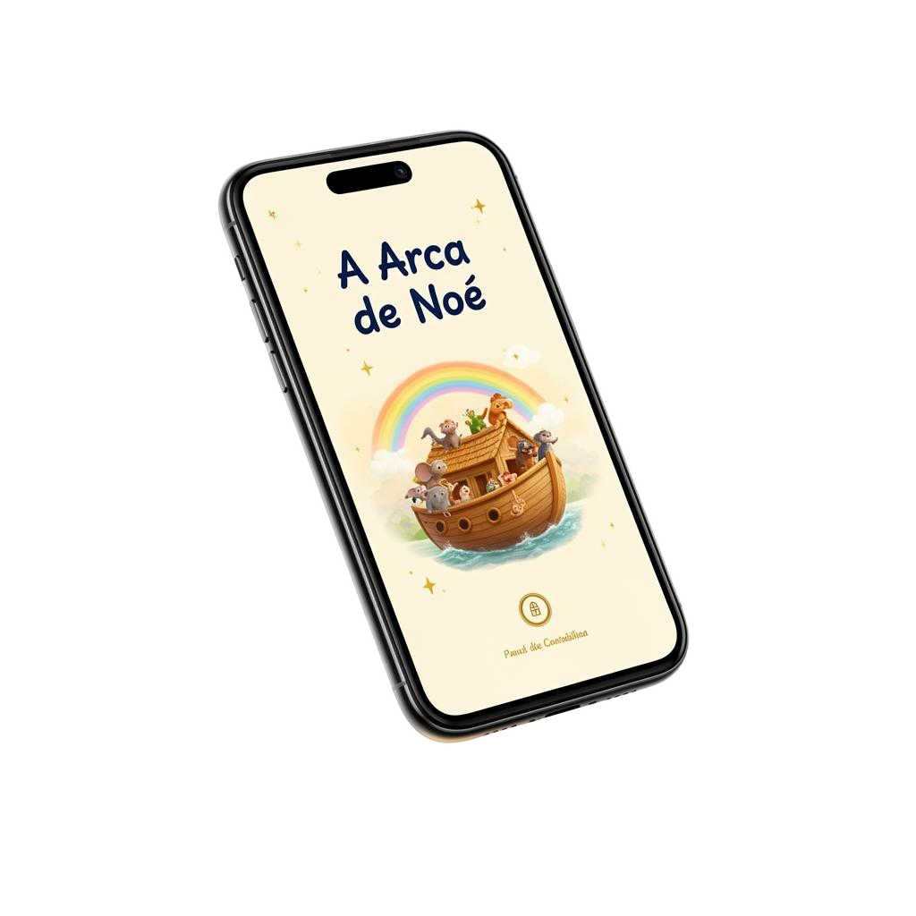 Livro digital ilustrado em smartphone